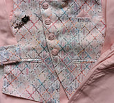 Boys Sand Pink  3 piece Kurta Set -Khadi Cotton